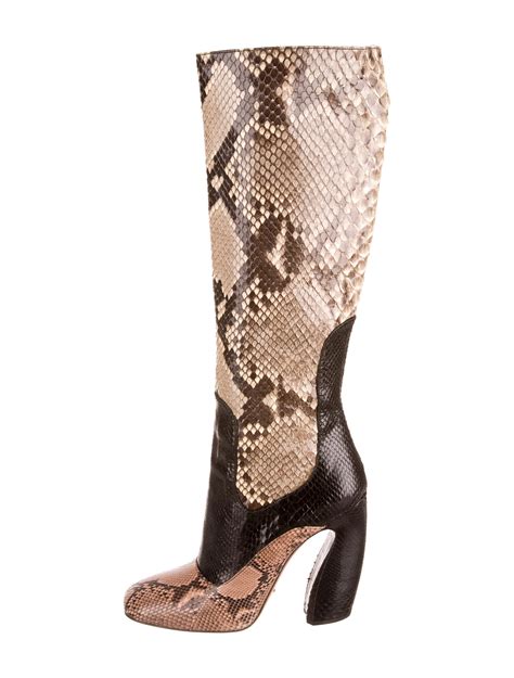 prada leather high boots|prada snakeskin boots.